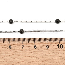 Chaîne Boston en acier inoxydable 304 avec colliers de perles rondelles&nbsp;NJEW-K305-03P