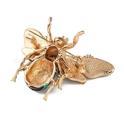 Abeja con broches esmaltados de flores&nbsp;RB-CBAC813-01G-02
