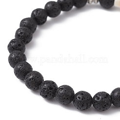 Braccialetto elasticizzato con croce di turchese sintetico&nbsp;BJEW-JB09765-01