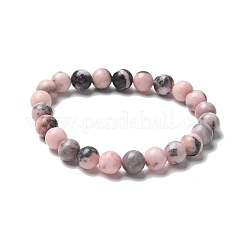 天然ゼブラジャスパービーズストレッチブレスレット  ラウンド  2-1/8インチ〜2-3/8インチ（5.5~6cm）  ビーズ：8mm&nbsp;X-BJEW-K212-B-035