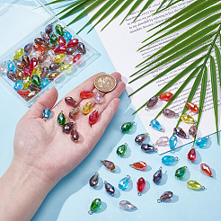 80шт 10 цвета подвески из гальванического стекла&nbsp;PALLOY-PH01794