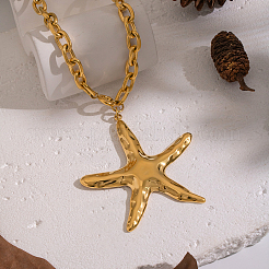 Ожерелья с подвеской в виде морской звезды из нержавеющей стали Summer Beach 304 для женщин&nbsp;GG5600