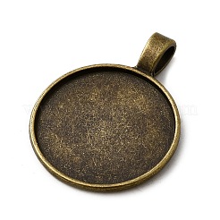 Плоские круглые тибетский стиль сеттинги сплава подвеска кабошон TIBEP-S293-051AB-LF