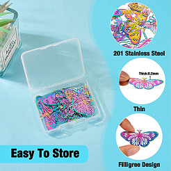 24 шт. 12 шт. филигранные подвески из нержавеющей стали 201 STAS-TA0002-25