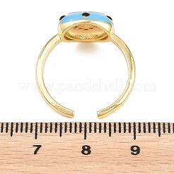 Offene Manschettenringe aus Messing mit Mikropavé und Zirkonia für Damen&nbsp;RJEW-K264-16G-01