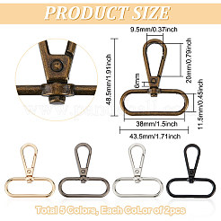 10 шт. двухцветные поворотные застежки из цинкового сплава FIND-HY0003-09