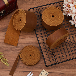 Плоский шнур из воловьей кожи длиной 2 м. AJEW-WH0479-73F-01