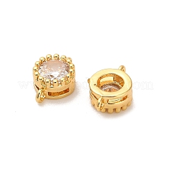 Messing Pflaster klar Kubisch Zirkonia flache runde Anschluss Charms&nbsp;KK-H515-02A-G