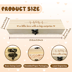 Прямоугольная деревянная коробка для теста на беременность с замком CON-WH0103-004