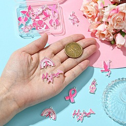 DIY-Set zur Herstellung von Ohrringen aus Emaille und Legierung mit rosa Schleife&nbsp;DIY-YW0010-56