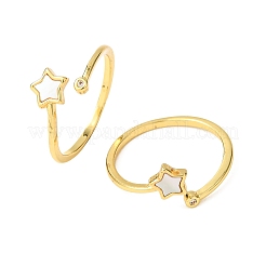 Манжеты из латуни с микро паве кубический цирконий для женщин&nbsp;RJEW-K309-39B-G