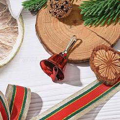 クリスマスをテーマにした鉄のベルペンダントデコレーション  クリスマスツリーの飾り用のキーホルダー留め具  レッド  50mm&nbsp;HJEW-JM02196-02
