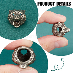 2 шт. европейские бусины из сплава в тибетском стиле TIBEB-BC0001-05AS