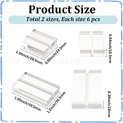 12 soporte para tarjetas de nombre de acrílico rectangular de 2 estilos&nbsp;AJEW-GF0015-03