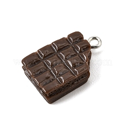 Pendentifs en résine opaque imitation chocolat&nbsp;RE-CBA158B-01F