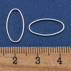 真鍮製フレームコネクター  カドミウムフリー＆鉛フリー  長持ちメッキ  オーバル  銀  16x8x1mm  内径：15x7.5mm&nbsp;KK-M250-23C-S