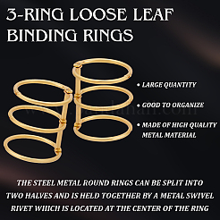 Eisen 3 Ring Loseblatt Buchbinder Klappklemme&nbsp;FIND-WH0148-173