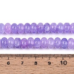 ガラスビーズ連売り  模造アメジスト  ロンデル  染め  紫色のメディア  8~8.5x4.5~5mm  穴：1~1.2mm  約155~159個/連  30.12~31.30インチ（76.5~79.5cm）&nbsp;X-GLAA-N059-5x8mm-38