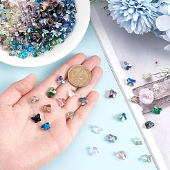 200 шт. 10 стиля гальванических прозрачных стеклянных бусин EGLA-GA0001-15