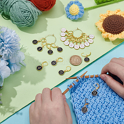 20 шт. сплав эмали кулон фиксирующие маркеры петель HJEW-WH00134