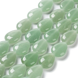 Natural Green Aventurine Beads Strands, Teardrop, 17.5~18x13x6mm, Hole: 1.2mm, about 22pcs/strand, 15.24 inch(38.7cm)