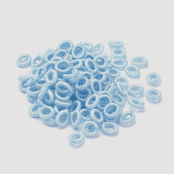 Полиэстер ткать бисером, кольцо, Небесно-голубой, 6x2 мм, отверстие : 3 мм, около 200 шт / упаковка