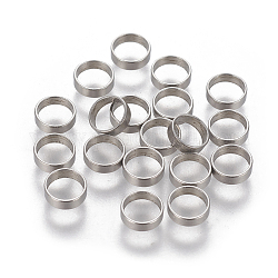 201 Edelstahl-Abstandhalter-Perlen, Flachrund, Edelstahl Farbe, 6x1.8 mm, Bohrung: 5 mm