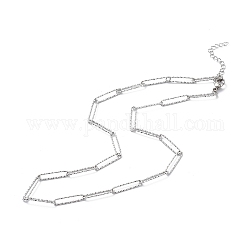304 collana a catena con graffetta in acciaio inossidabile per uomo donna, colore acciaio inossidabile, 17.87 pollice (45.4 cm)