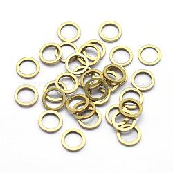 Anelli collegamenti in ottone, anello,  piombo & cadmio & nichel libero, grezzo (non placcato), 6x1mm, diametro interno: 4mm