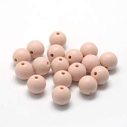 Perles de silicone écologiques de qualité alimentaire, perles à mâcher pour les jouets de dentition, Diy soins infirmiers colliers faisant, ronde, peachpuff, 18~20mm, Trou: 2mm