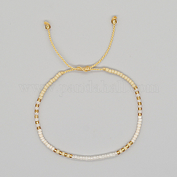 Geflochtene Perlenarmbänder aus Glassamen, verstellbare Armband, Weizen, 11 Zoll (28 cm)