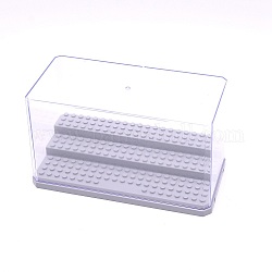 3-stöckige transparente Mini-Ausstellungenboxen aus Acryl für Bausteine, Staubdicht zusammengebaute Minifiguren, Modell Spielzeug Vitrine, Grau, fertiges Produkt: 9x18x10.1cm, ca. 2 Stk. / Set