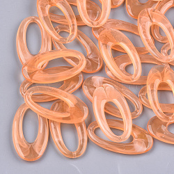 Pendentifs acryliques, style de pierres fines imitation, ovale, orange, 47x25.5x4.5mm, Trou: 1.5mm