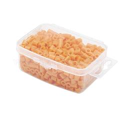 1 scatola 5mm perline hama pe fai da te perline fusibili ricariche per bambini, tubo, arancione, 5x5mm, Foro: 3 mm, circa 500 pc / scatola