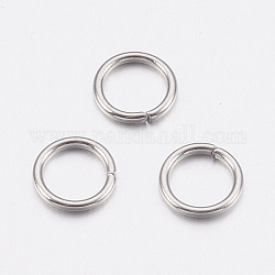304 Edelstahl offenen Ringe springen, Edelstahl Farbe, 21 Gauge, 4x0.7 mm, Innendurchmesser: 2.6 mm