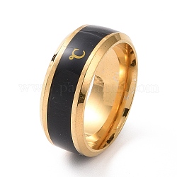 Кольцо на палец с черной эмалью и стоградусной меткой, 201 украшение из нержавеющей стали для женщин, золотые, внутренний диаметр: 17 мм