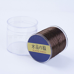 日本の平らな弾性結晶ストリング  弾性ビーズ糸  ストレッチブレスレット作り用  ココナッツブラウン  0.8mm  300ヤード/ロール  900フィート/ロール