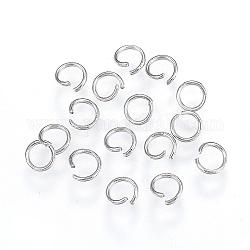 304 in acciaio inox anelli di salto aperto, connettori metallici per gioielli fai-da-te e accessori portachiavi, colore acciaio inossidabile, 22 gauge, 4x0.6mm, diametro interno: 3mm