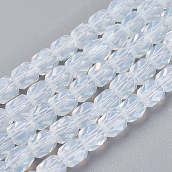 Perlas opalite hebras, facetados, cubo, blanco, 6x6x6mm, agujero: 1 mm, aproximamente 71 pcs / cadena, 16.5 pulgada