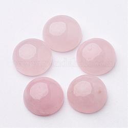 Природного розового кварца кабошонов, полукруглые / купольные, розовые, 12x5 мм