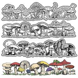 CRASPIRE Mushroom Clear Stamps Plant Frog Reusable Retro Transparent Silicone Stamp Seals for Journaling Card Making DIY Scrapbooking Photo Album Decorative Christmas Gifts