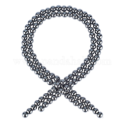 Chapelets de perles rondes en hématite synthétique sans magnétique, AA grade, noir, 8mm, Trou: 1.8~2mm, Environ 53 pcs/chapelet, 2 brins / boîte