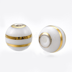 Perline di vetro palccato, Striscia rotonda, oro, 8mm, foro: 1mm, 300pcs/scatola