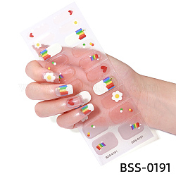 Adesivi per unghie con copertura completa per nail art, autoadesiva, per le decorazioni delle punte delle unghie, colorato, 17.5x7.3x0.9cm, 20pcs / scheda