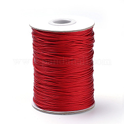 Плетеные корейские вощеные полиэфирные шнуры, красные, 1.5 мм, около 174.97 ярда (160 м) / рулон