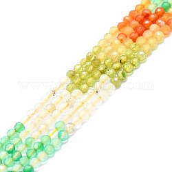 Natural Mixed Gemstone Beads Strands, Faceted, Round, 3mm, Hole: 0.7mm, about 132pcs/strand, 15.16''~15.55''(38.5~39.5cm)