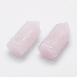 Perle di quarzo rosa naturale a punta, pietre curative, bacchetta per terapia di meditazione per il bilanciamento dell'energia reiki, perline non forate / Senza Buco, proiettile, 33~35x16~17x14.5~15mm