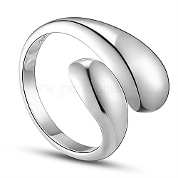 925 кольцо-манжета из стерлингового серебра Shegrace с родиевым покрытием, открытые кольца, платина, Размер 8, 18 мм