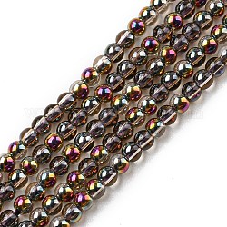 Chapelets de perles en verre électroplaqué, demi-plaqué, ronde, gris ardoise, 2.3mm, Trou: 0.3mm, Environ 180~183 pcs/chapelet, 14.09~14.33'' (35.8~36.4 cm)