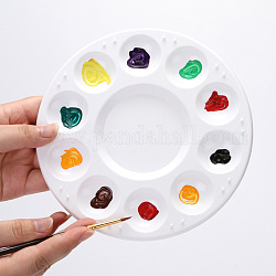 Paleta de plastico pp, suministros de pintura, plano y redondo, blanco, 17 cm, diámetro interior: 3.3 cm